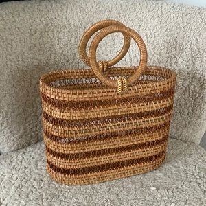 CULT GAIA COCO RATTAN BASKET BAG